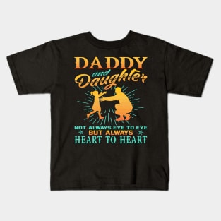Daddy And Daughter heart to heart Fathers Day Kids T-Shirt